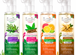 Smile Collection foam cleanser pump bottles in four variants