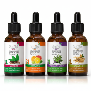 Smile Collection concentrated face and eye serum dropper bottles