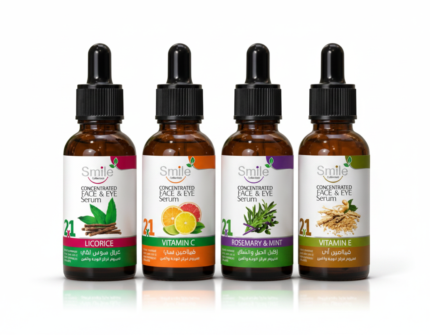 Smile Collection concentrated face and eye serum dropper bottles
