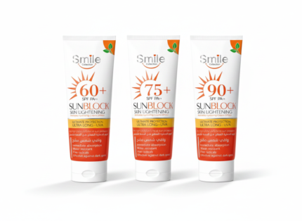 Smile Collection sunblock tubes SPF 60, 75 and 90
