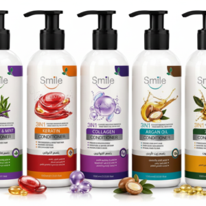 Smile Collection 1000 ml hair conditioner pump bottles in five variants
