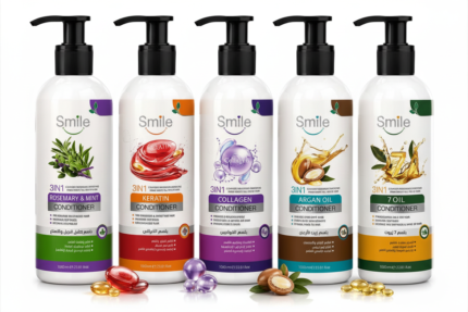 Smile Collection 1000 ml hair conditioner pump bottles in five variants
