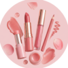 Pink lipsticks and mascara — makeup essentials
